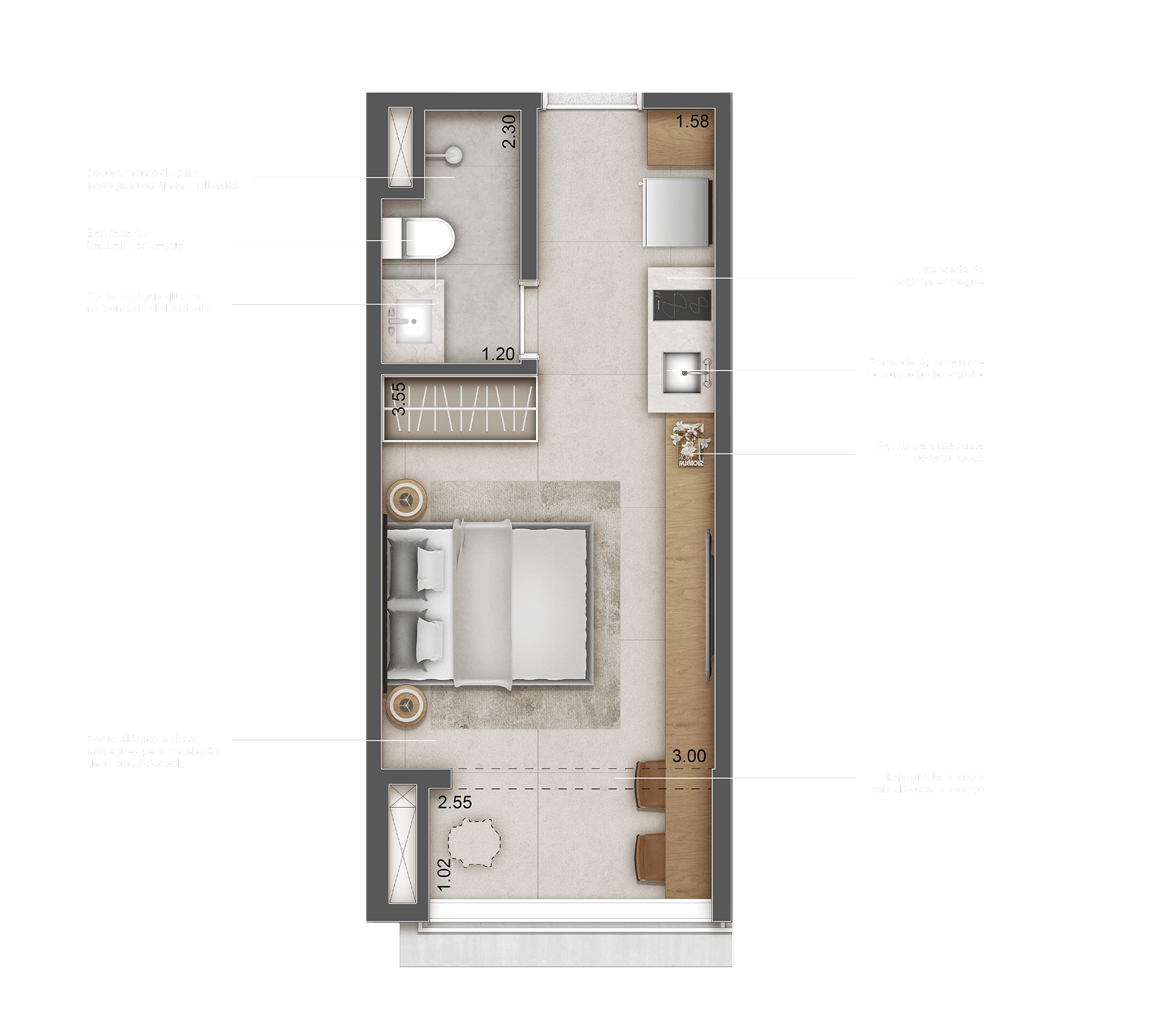 23 m² | studio