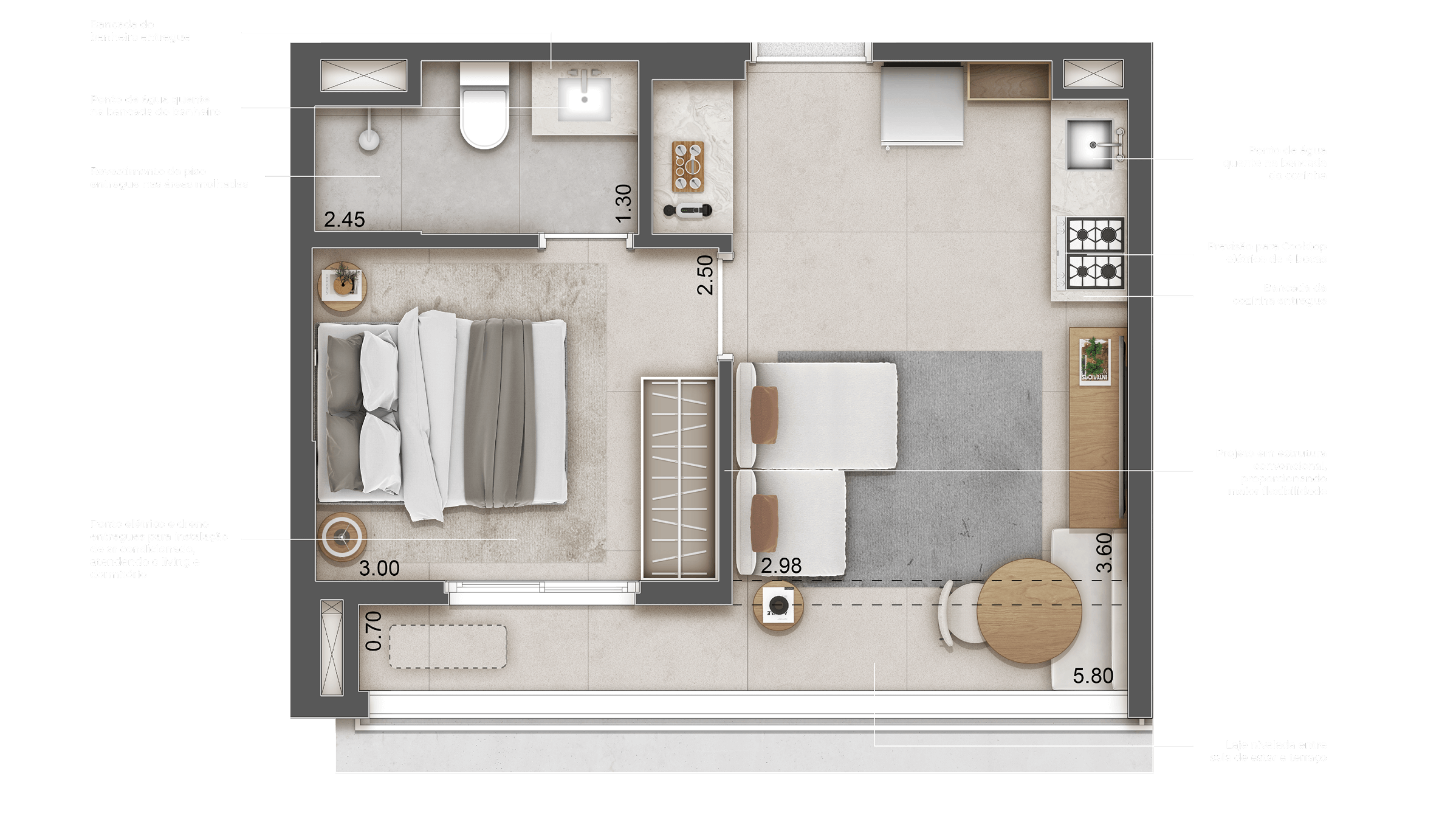 31 m² | 1 dorm